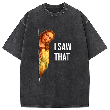 Personality fashion Funny Jesus Meme Washed T-Shirt