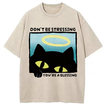 Personality fashion Don't Be Stressing Washed T-Shirt