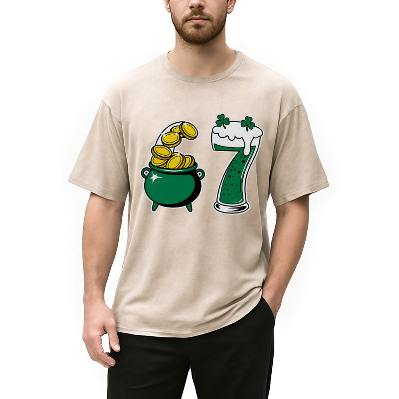Personality fashion Funny 6 7 St Patricks Day Washed T-Shirt