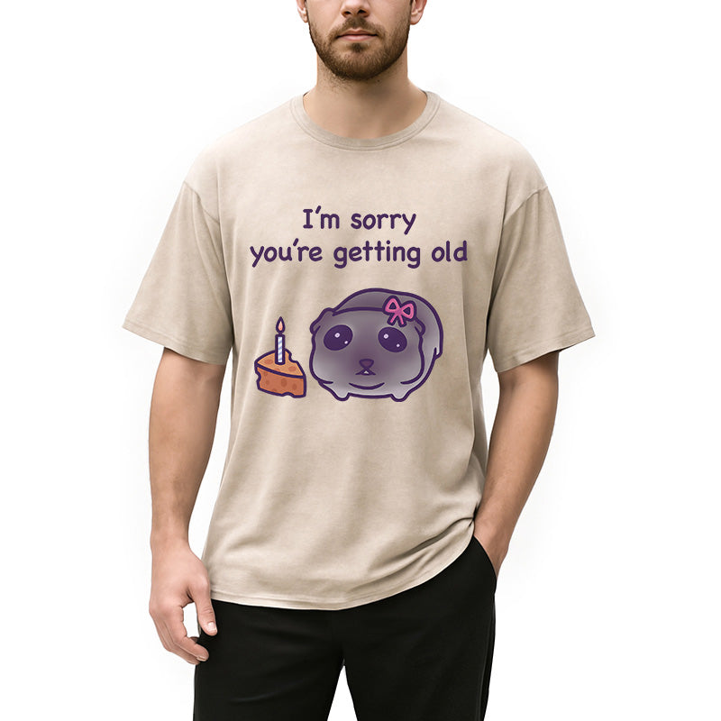 Personality fashion Sad Hamster Birthday Meme Washed T-Shirt