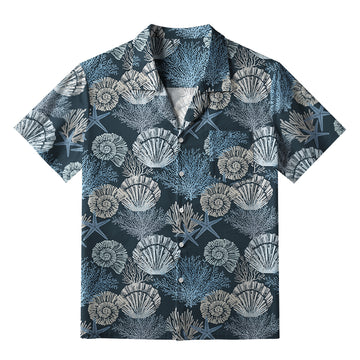 Personality fashion  Seashell And Starfish Aloha Hawaiian Shirt