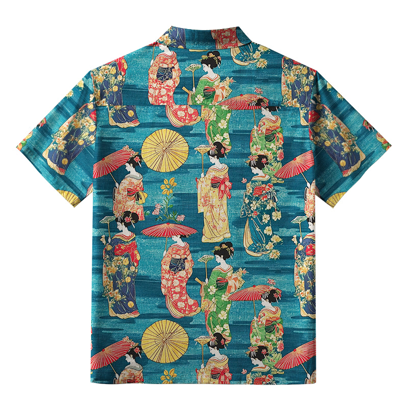 Japanese Geisha Aloha Hawaiian Shirt