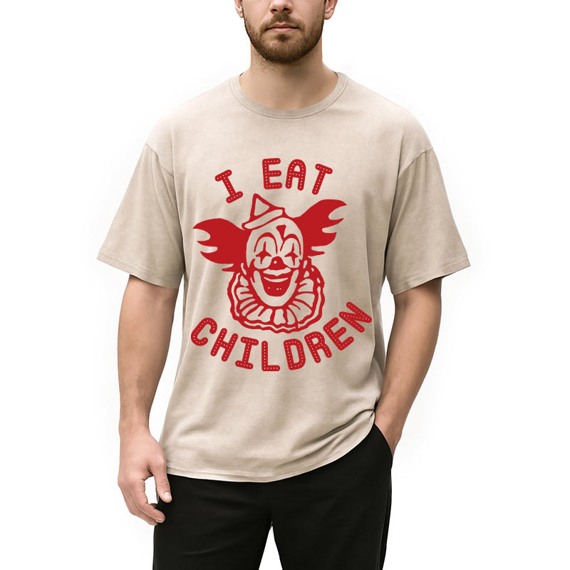 Personality fashion I Eat Children Washed T-Shirt
