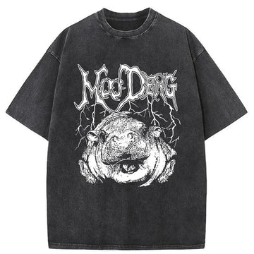 Personality fashion Moo Deng Washed T-Shirt