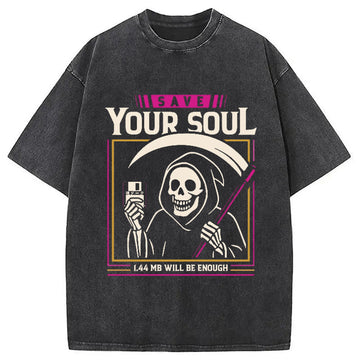 Personality fashion Store Your Soul Washed T-Shirt