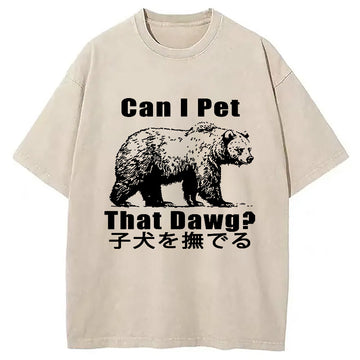 Personality fashion Pet The Bear Washed T-Shirt