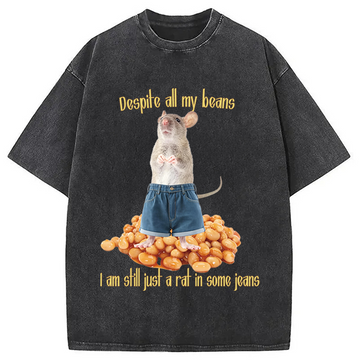 Personality fashion Despite All My Beans Washed T-Shirt