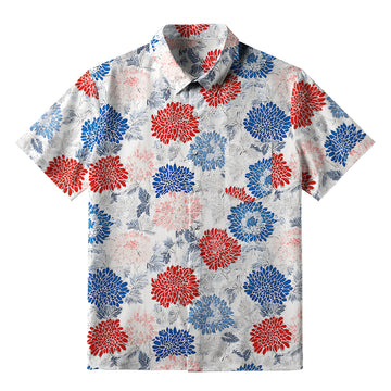 Personality fashion  Vibrant Floral Button-up Shirt