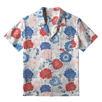 Personality fashion  Vibrant Floral Aloha Hawaiian Shirt