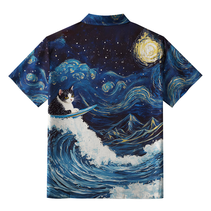 The Great Wave Off Cat Aloha Hawaiian Shirt