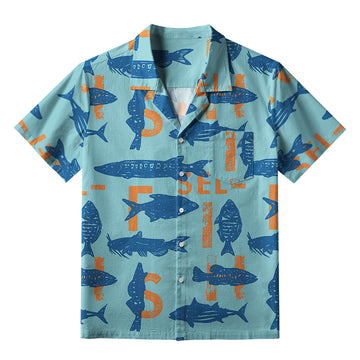 Personality fashion  Different Types Of Fish Aloha Hawaiian Shirt