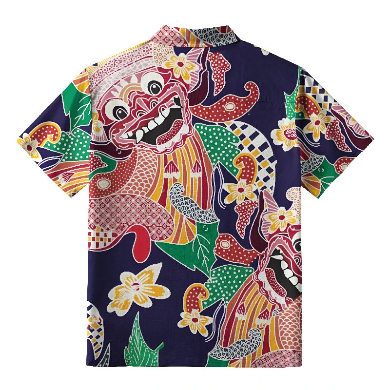 Japanese Demon Mask Aloha Hawaiian Shirt