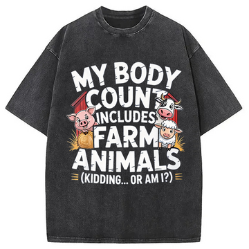 Personality fashion Embarrassing Farmer Meme Washed T-Shirt