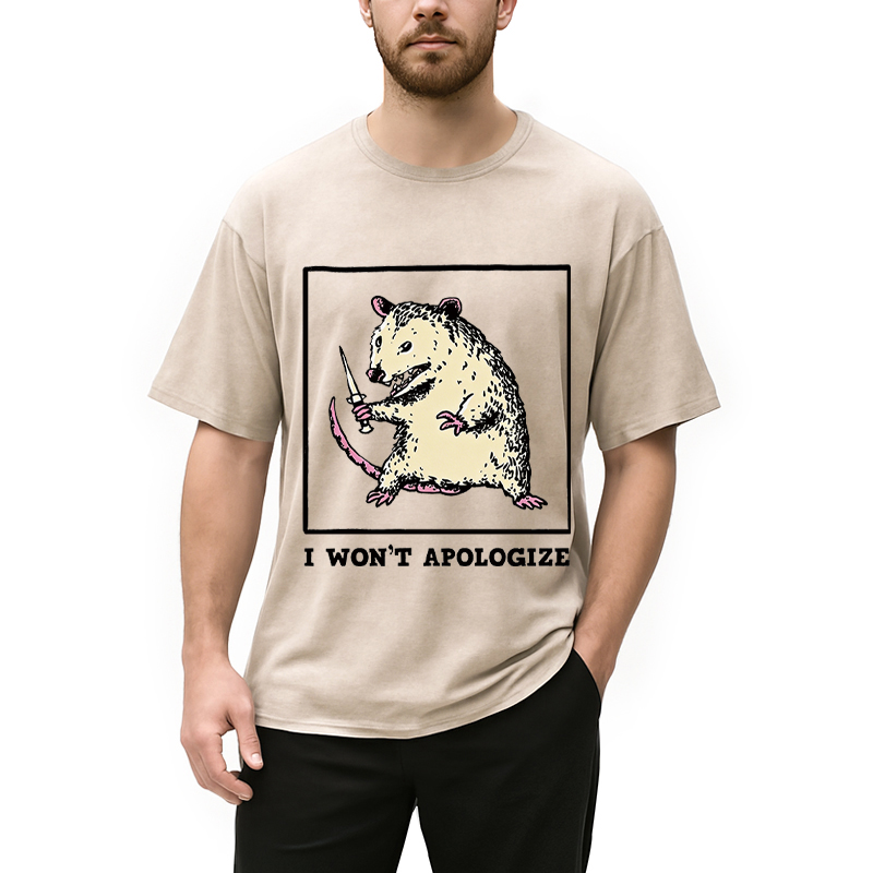 Personality fashion I Won't Apologize Washed T-Shirt