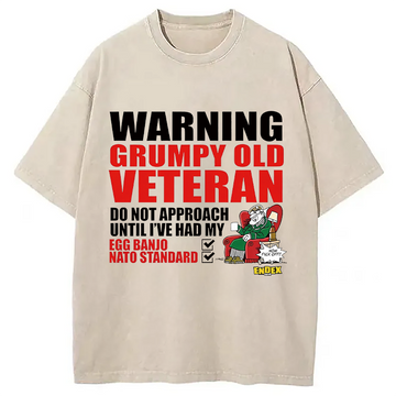 Personality fashion Do Not Approach Washed T-Shirt