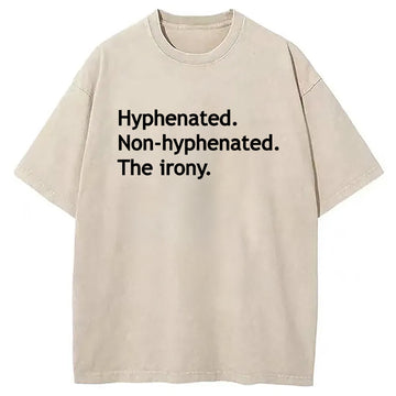 Personality fashion Hyphenated Funny Washed T-Shirt