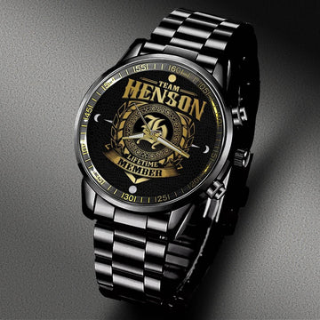 HENSON - LIFETIME MEMBER - Black Fashion Watch Custom Your Name, Best Family Gifts