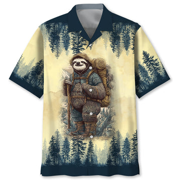 Sloth Camping Team Hawaiian Shirt