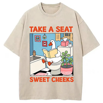 Personality fashion Take A Seat Washed T-Shirt