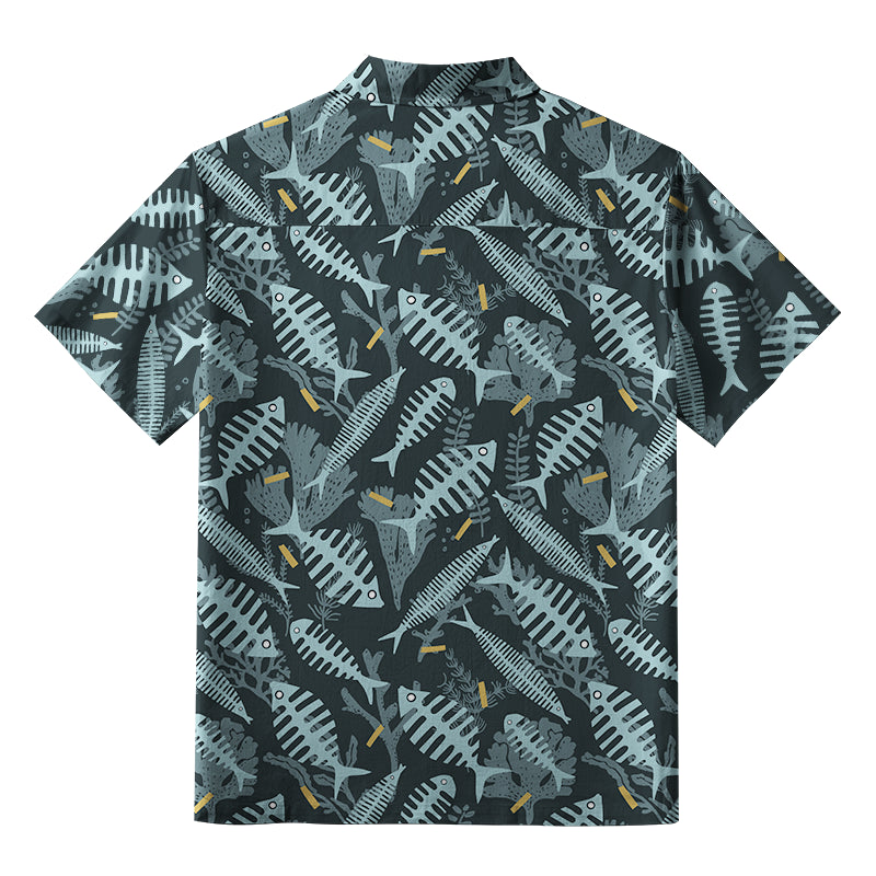 Marine Fish Bones Aloha Hawaiian Shirt