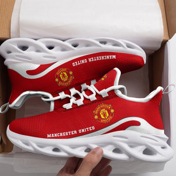 Manchester United All Red Max Soul Clunky Shoes Yeezy Running Sneakers