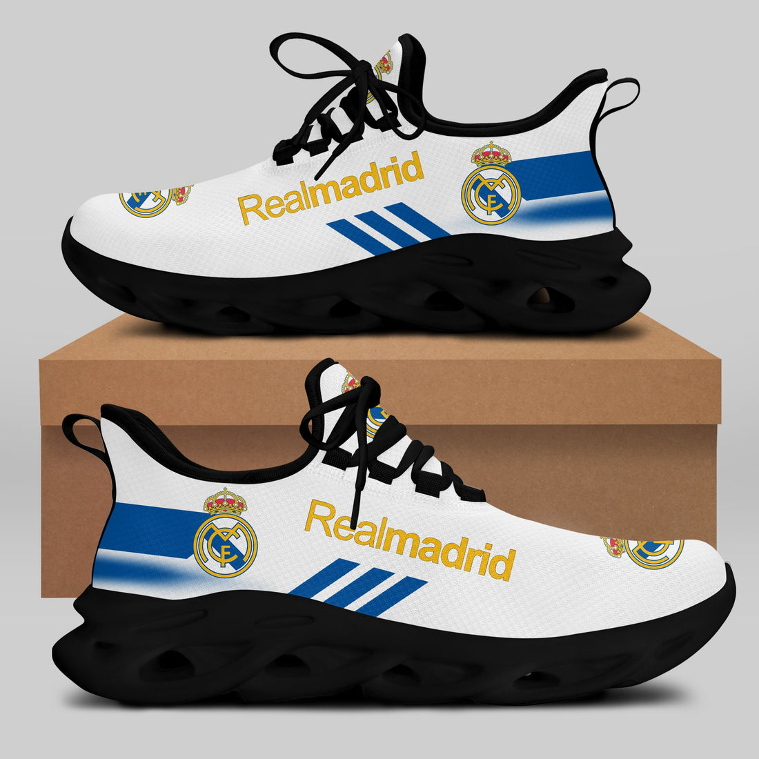 Real Madrid White Max Soul Clunky Shoes Yeezy Running Sneakers