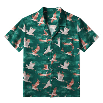 Personality fashion  Cranes In Flight Aloha Hawaiian Shirt