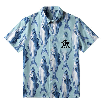 Personality fashion  School Of Fish Button-up Shirt