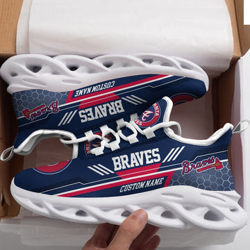 Custom Name Atlanta Braves Baseball Team Max Soul Shoes Sport Sneakers