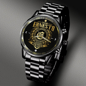 ERNESTO - LIFETIME MEMBER - Black Fashion Watch Custom Your Name, Best Family Gifts