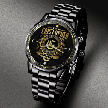 CRISTOPHER W8 - LIFETIME MEMBER - Black Fashion Watch Custom Your Name, Best Family Gifts