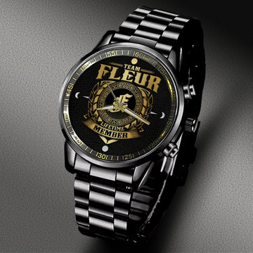 FLEUR - LIFETIME MEMBER - Black Fashion Watch Custom Your Name, Best Family Gifts