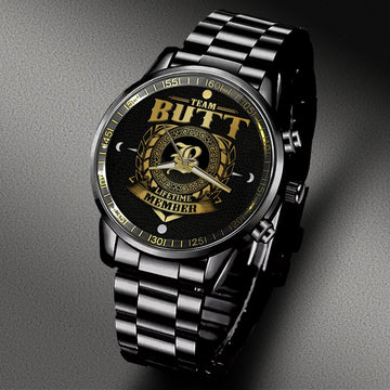 BUTT - LIFETIME MEMBER - Black Fashion Watch Custom Your Name, Best Family Gifts