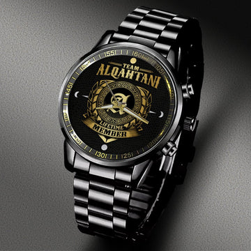 ALQAHTANI - LIFETIME MEMBER - Black Fashion Watch Custom Your Name, Best Family Gifts