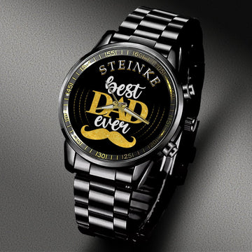 STEINKE - Black Fashion Watch Custom Your Name, Best Family Gifts