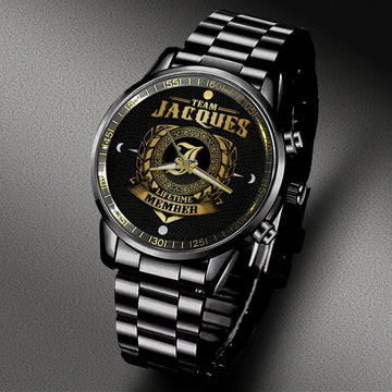 JACQUES - LIFETIME MEMBER - Black Fashion Watch Custom Your Name, Best Family Gifts