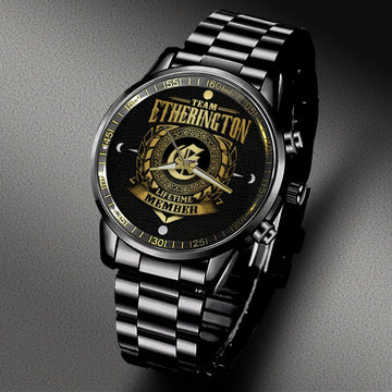 ETHERINGTON - LIFETIME MEMBER - Black Fashion Watch Custom Your Name, Best Family Gifts