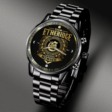 ETHERIDGE - LIFETIME MEMBER - Black Fashion Watch Custom Your Name, Best Family Gifts