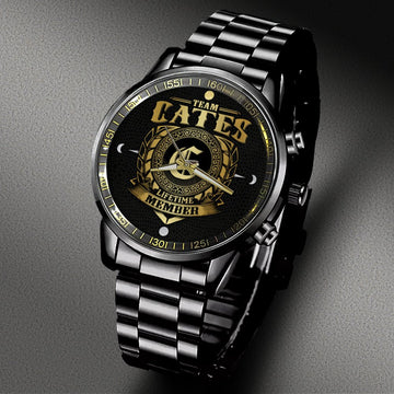 CATES - LIFETIME MEMBER - Black Fashion Watch Custom Your Name, Best Family Gifts