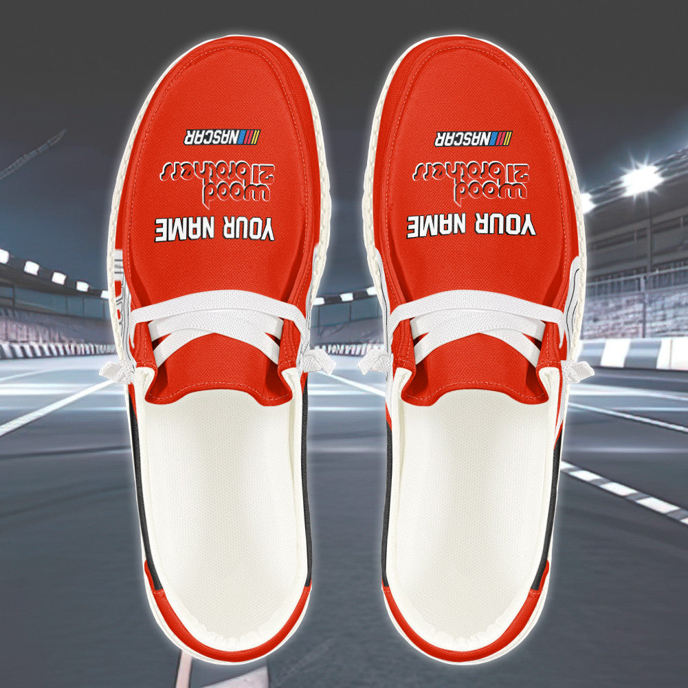 Wood Brothers Racing Nascar League Team Personalized Sport Pattern Hey Dude Shoes Sneaker