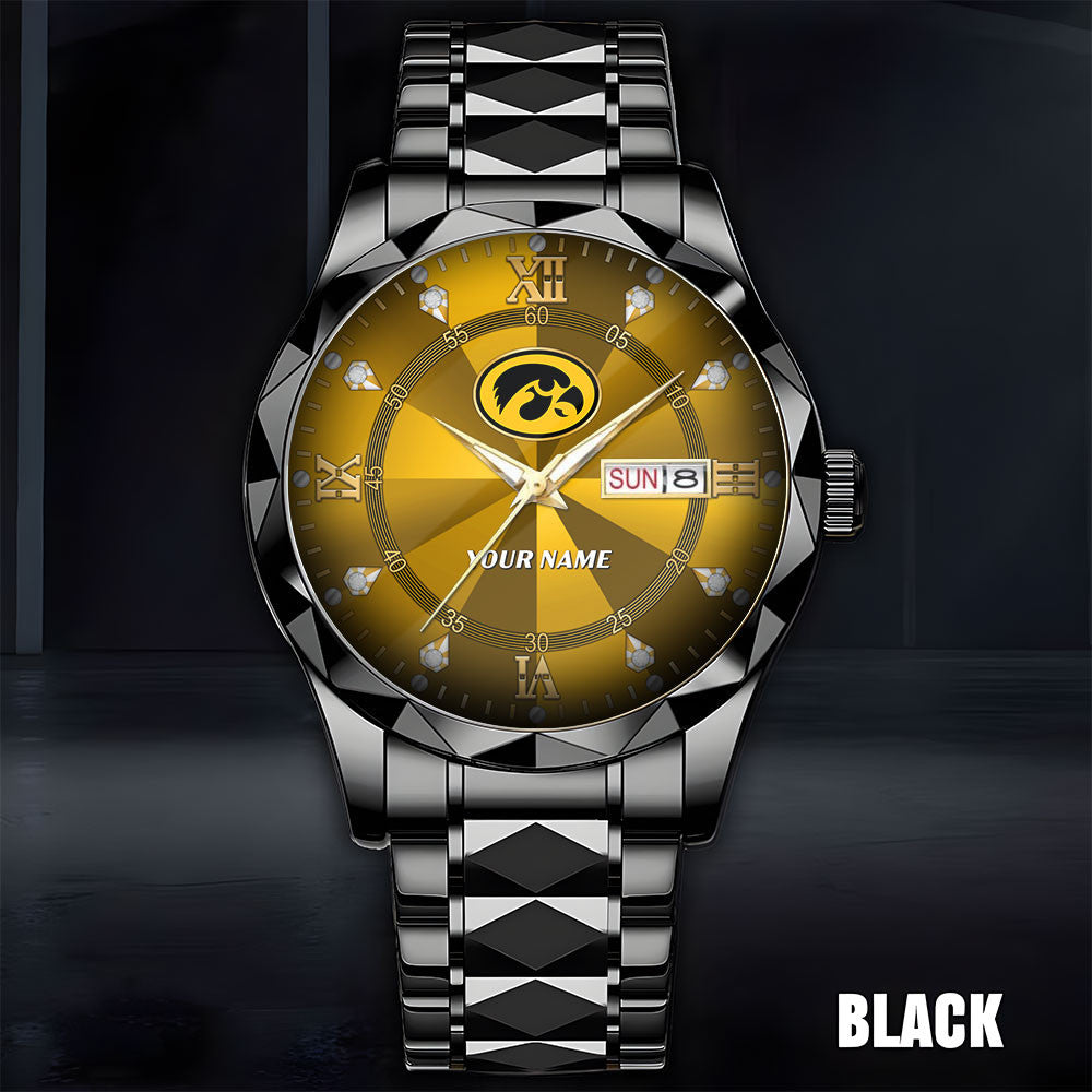 Iowa Hawkeyes | Men Luxury Hand Watch Custom Any Name Gifts For Fan