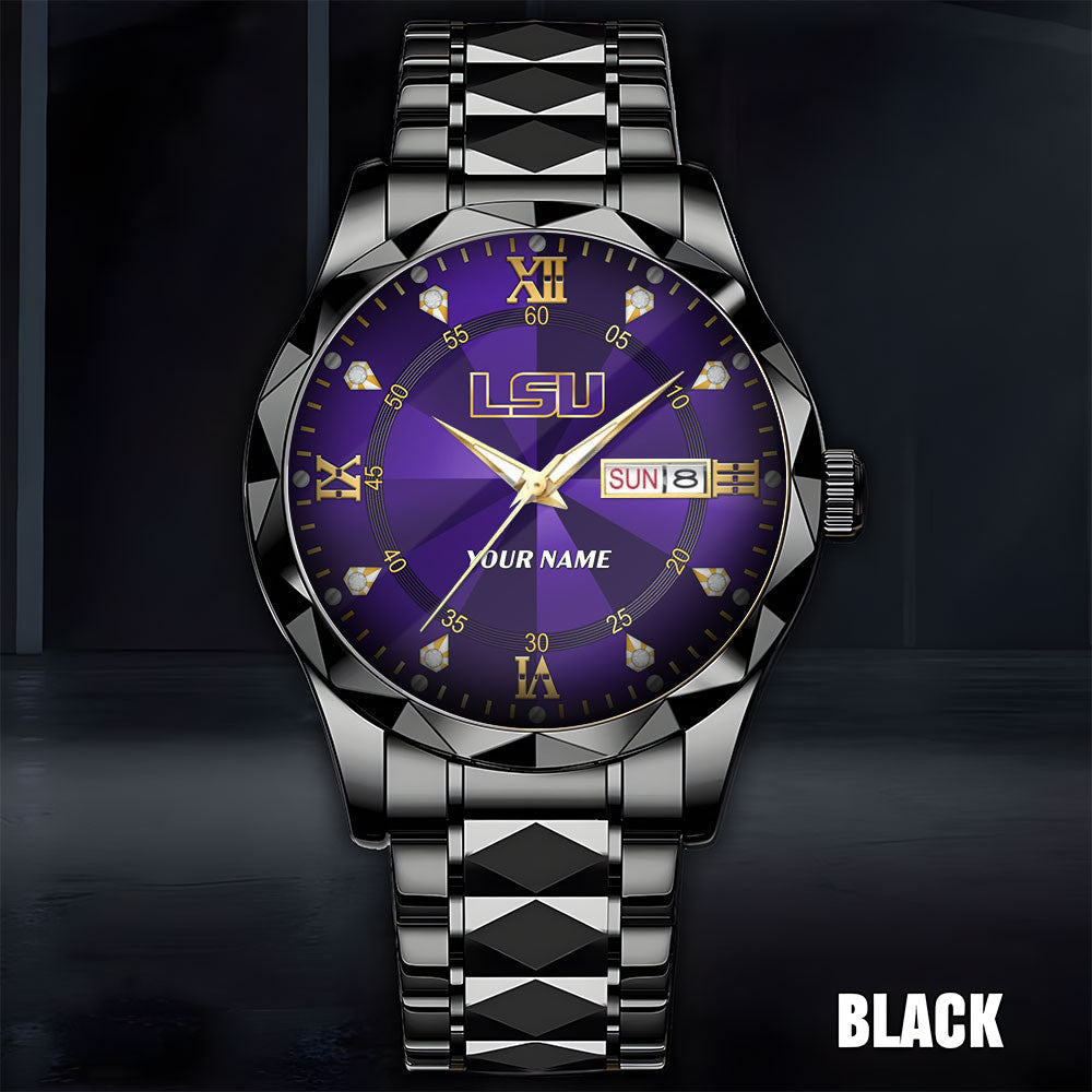 LSU TIGERS | Men Luxury Hand Watch Custom Any Name Gifts For Fan