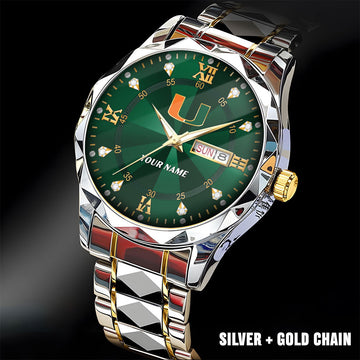 Miami Hurricanes | Men Luxury Hand Watch Custom Any Name Gifts For Fan
