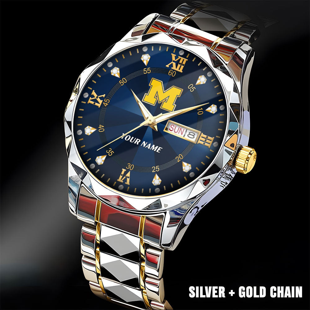 Michigan Wolverines | Men Luxury Hand Watch Custom Any Name Gifts For Fan