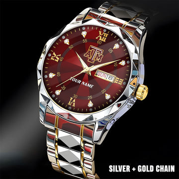 Texas A&M Aggies | Men Luxury Hand Watch Custom Any Name Gifts For Fan