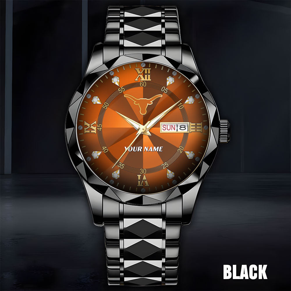 Texas Longhorns | Men Luxury Hand Watch Custom Any Name Gifts For Fan
