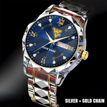 West Virginia Mountaineers | Men Luxury Hand Watch Custom Any Name Gifts For Fan