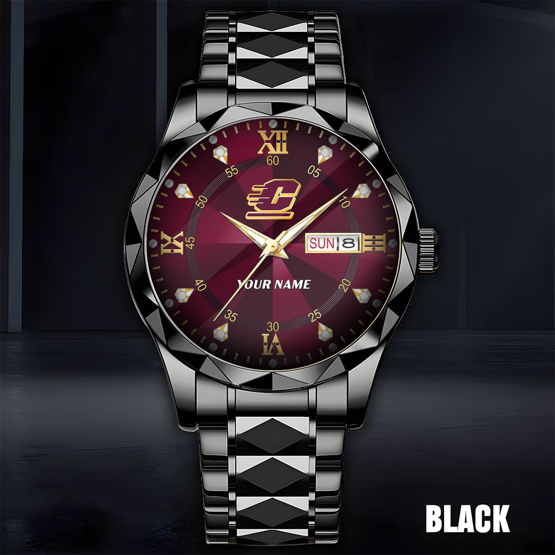 Central Michigan Chippewas | Men Luxury Hand Watch Custom Any Name Gifts For Fan