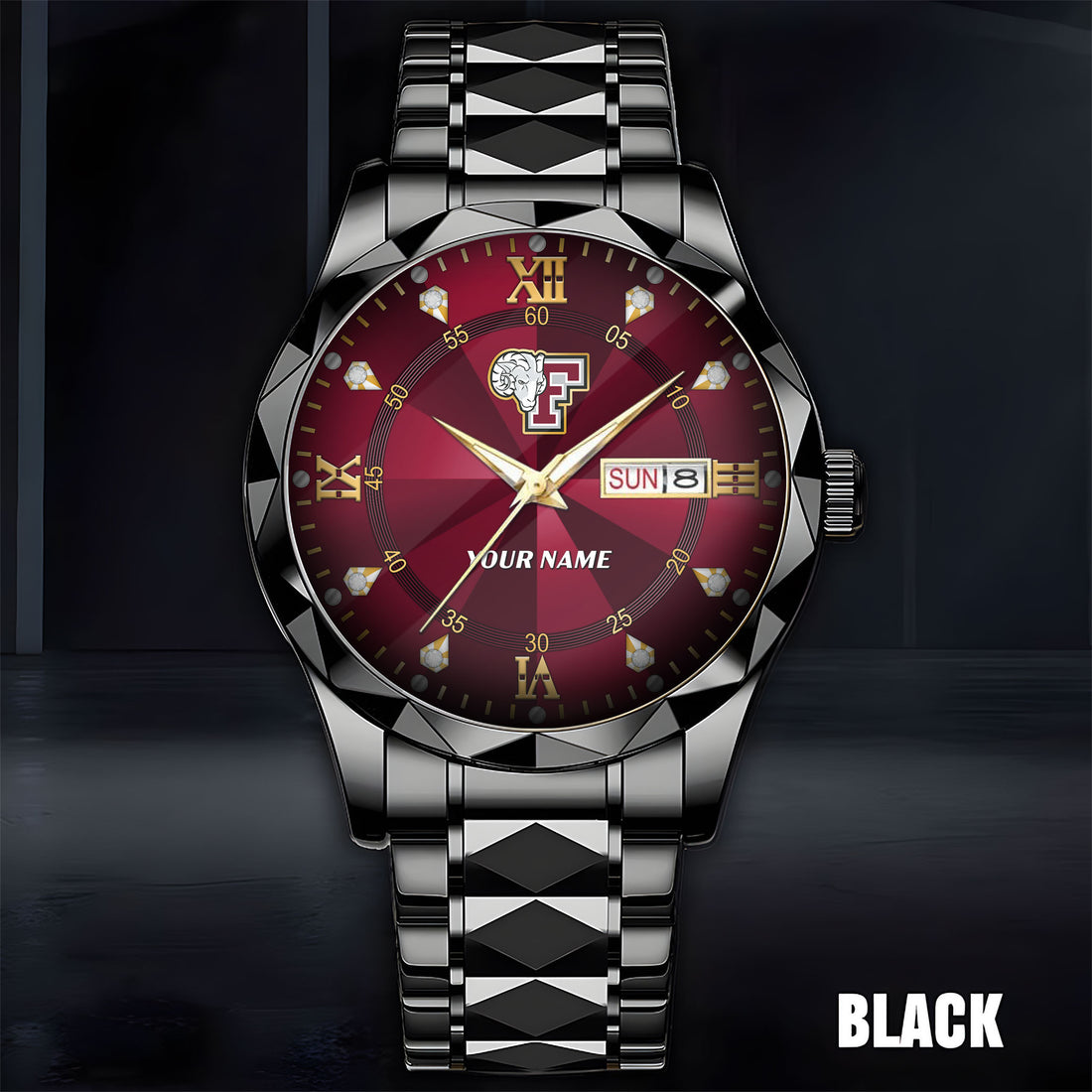 Fordham Rams | Men Luxury Hand Watch Custom Any Name Gifts For Fan