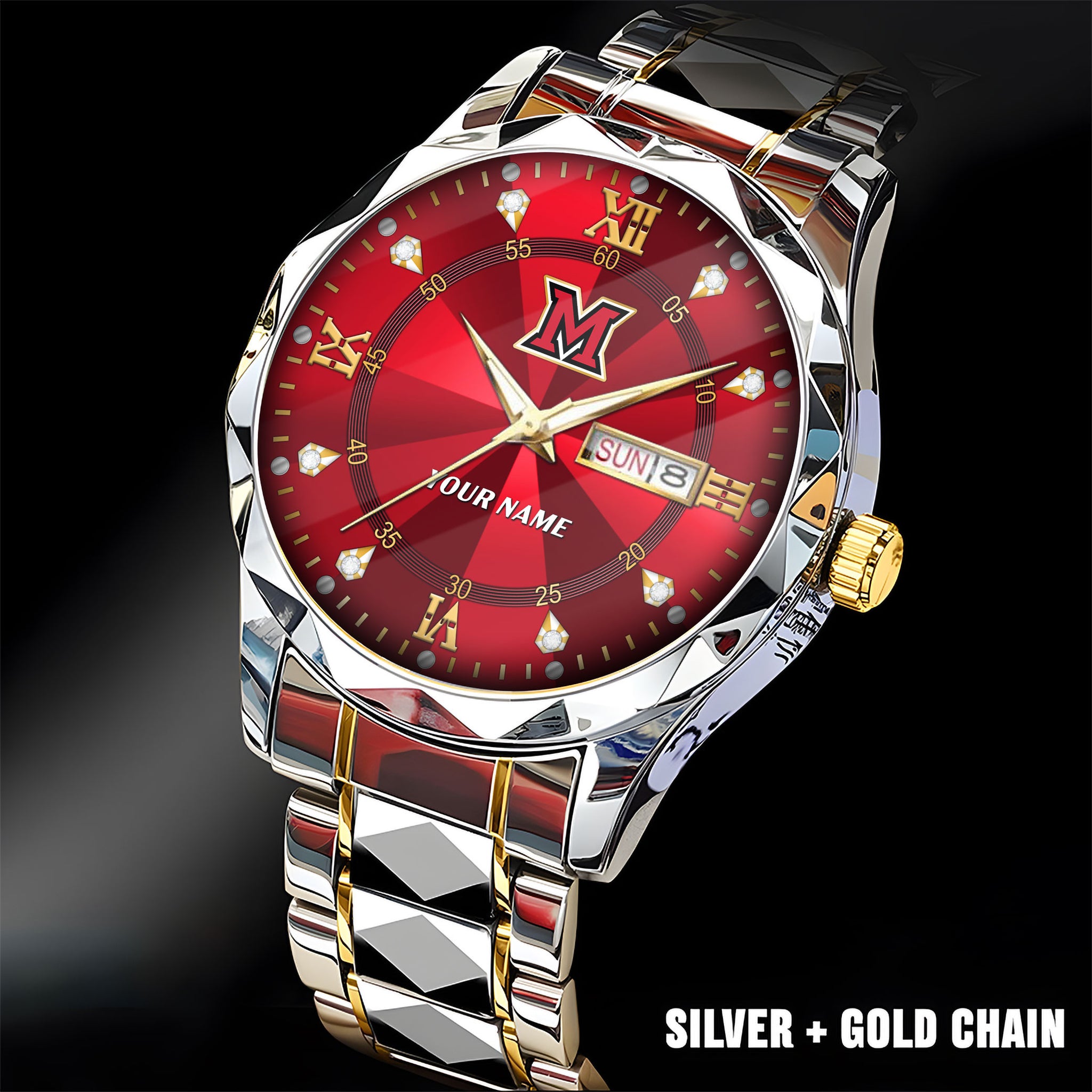 Miami Redhawks | Men Luxury Hand Watch Custom Any Name Gifts For Fan